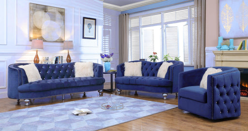 Afreen 3 Pc Living Room Set Blue image
