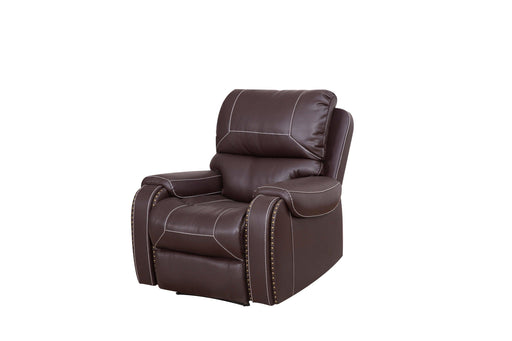 Faux Leather Reclining Sofa Couch Single Chair for Living Room Brown image