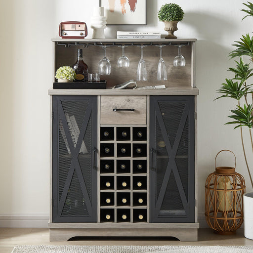 Wine cabinet （Grey，35.41’’W*13.39’’D*47.44’’H） image