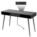 Mid Century Desk with USB Ports and Power Outlet,Modern Writing Study Desk with Drawers, Multifunctional Home Office Computer Desk Black image