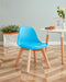 BB chair ,wood leg; pp back with cushion, BLUE, 2 pcs per set image