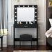 Modern Design Bedroom Makeup Dressing Table with Light and Stool,Black image