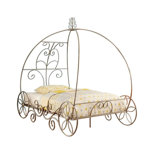 Princess Full Size Bed In Metallic frame, Champagne Gold image
