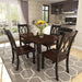 5-Piece Dining Table Set Home Kitchen Table and Chairs Wood Dining Set (Black+Cherry) image