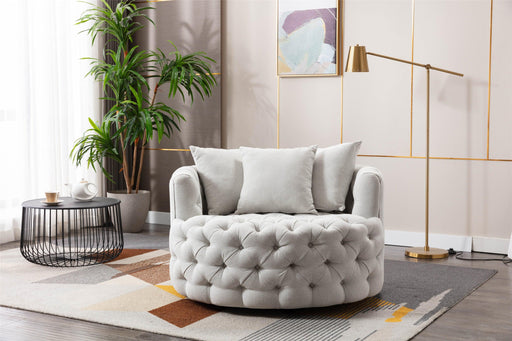 Modern  Akili  swivel accent chair  barrel chair  for hotel living room /Modern  leisure chair  Beige image