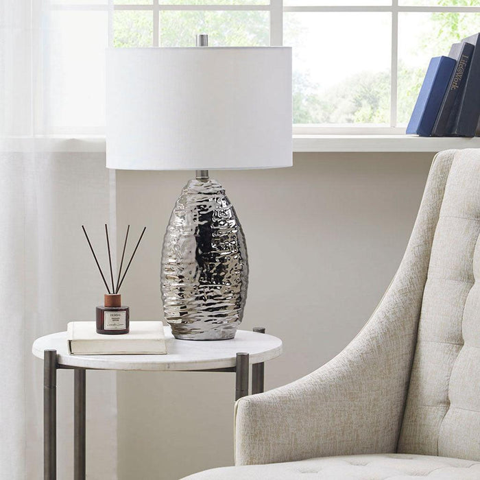 Livy Oval Textured Ceramic Table Lamp image