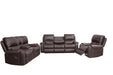 Faux Leather Reclining Sofa Couch Set 1+2+3 for Living Room Brown image