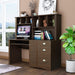 Home Office Computer Desk with Hutch,Walnut image