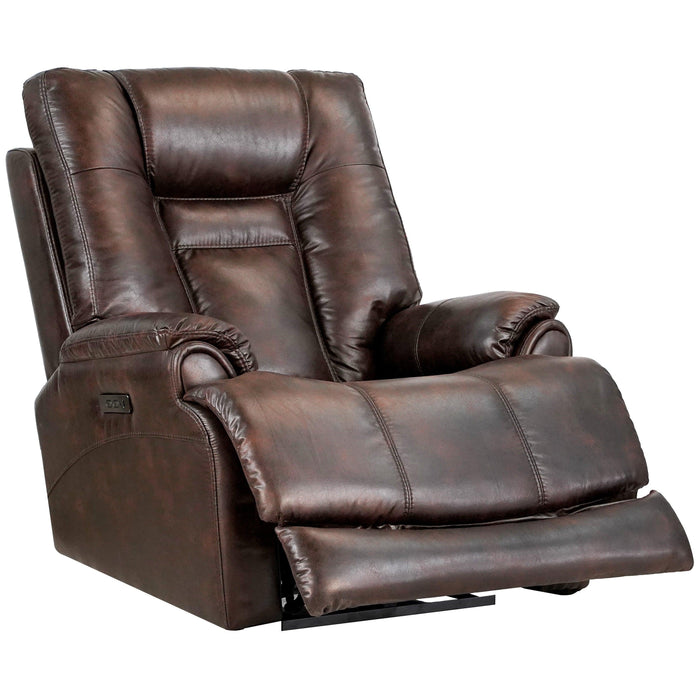 Leather Gel Zero Gravity Brown 37.5W” Width Power Recliner with Power Headrest ( Sofa ) image