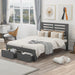 Full Size Platform Bed with Drawers, Gray image