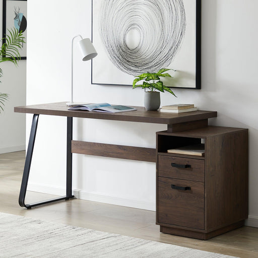 Home Office Computer Desk with Drawers/Hanging Letter-size Files, 65 inch Writing Study Table with Drawers image