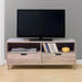 Rustic Oak TV Stand with 2 Drawer and Open Shelves, Entertainment Center, TV Console Table for Living Room, Bedroom image