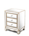 W 19.7" X D 15" X H 26" Champagne mirror three extraction cabinet, multifunctional bedside table image