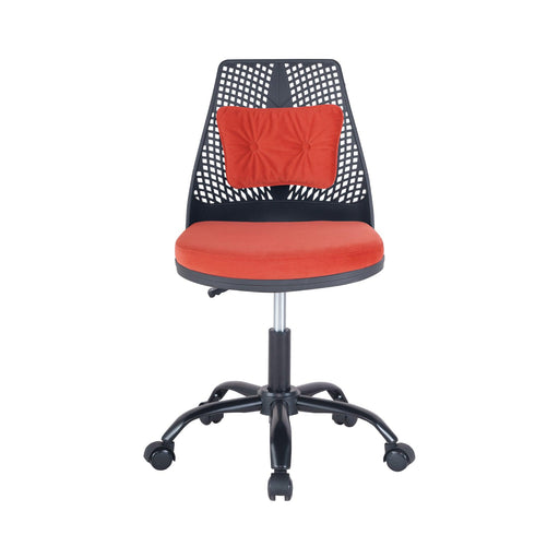 Office Task Desk Chair Swivel Home Comfort Chairs,Adjustable Height with ample lumbar support,Black+Red image