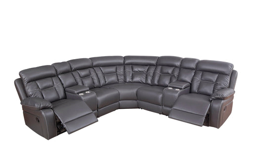 Faux Leather Reclining Sofa Grey image