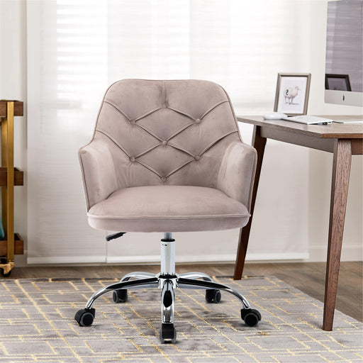 Velvet Swivel Shell Chair for Living Room,Modern Leisure Arm Chair ,Office chair  Grey image