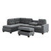 Sectional Sofa with Reversible Chaise Lounge, L-Shaped Couch withStorage Ottoman and Cup Holders image