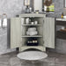 Oak Triangle BathroomStorage Cabinet with Adjustable Shelves, Freestanding Floor Cabinet for Home Kitchen image