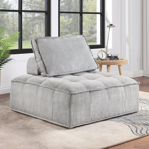 Upholstered Seating Armless Accent Chair 41.3*41.3*32.8 Inch Oversized Leisure Sofa Lounge Chair Lazy Sofa Barrel Chair for Living Room Corner Bedroom Office, Linen, Gray image