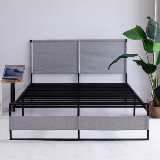 V4 Metal Bed Frame 14 Inch King Size with Headboard and Footboard, Mattress Platform with 12 InchStorage Space image