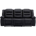 Home Theater Seating Manual Recliner with Center Console, PU Leather Reclining Sofa for Living Room,Black image