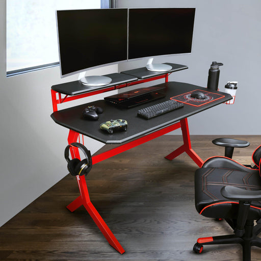 Techni Sport Red Stryker Gaming Desk, Red image