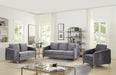 Hathaway Gray Velvet Fabric Sofa Loveseat Chair Living Room Set image