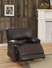 Dark Brown Faux Leather Covered 1pc Comfortable Reclining Chair Solid Wood and Plywood Frame Living Room Furniture image