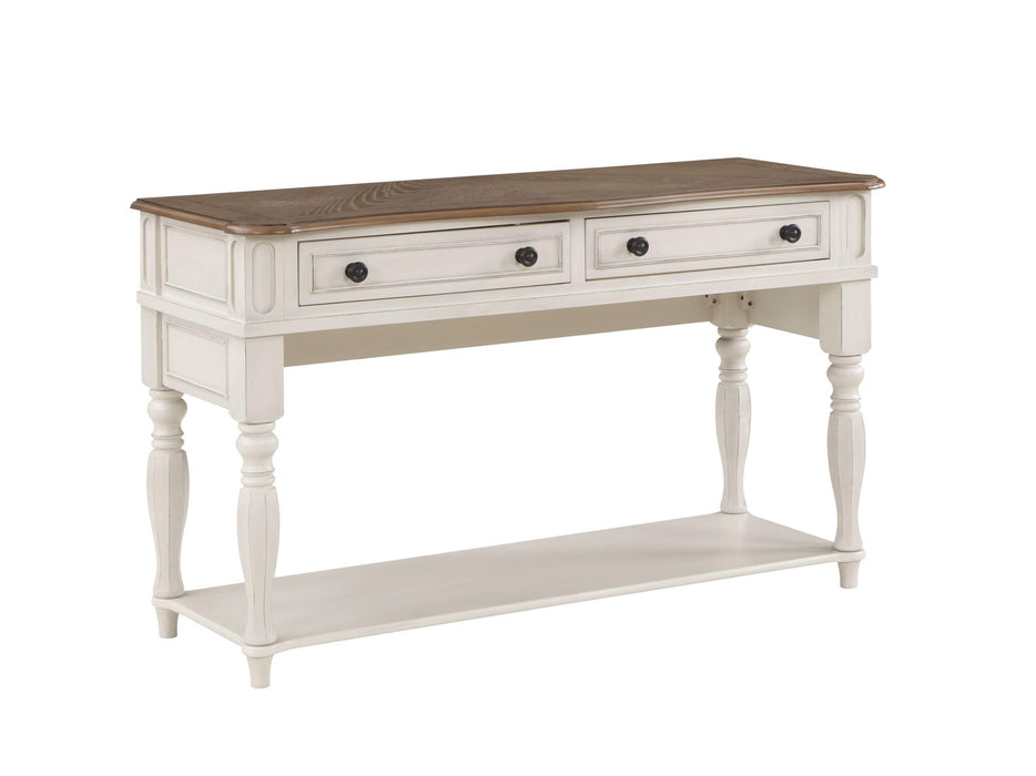 ACME Florian Sofa Table in Oak & Antique White Finish LV01664 image