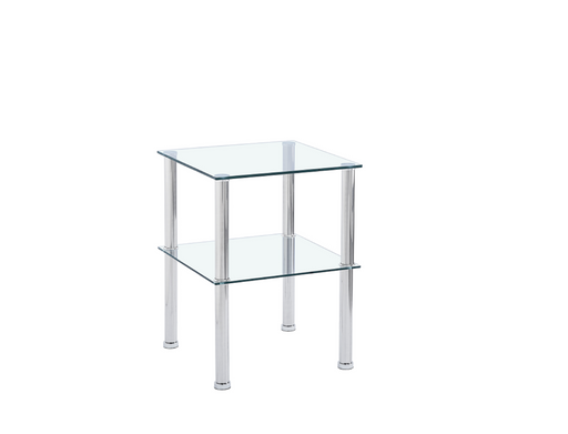 2-Piece Clear Glass Side&End Table Two Layer End table with Shelf image