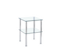 2-Piece Clear Glass Side&End Table Two Layer End table with Shelf image