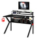 PVC Coated Ergonomic Metal Frame Gaming Desk with K Shape Legs, Black image