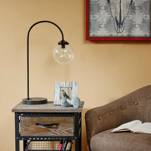 Venice Arched Metal Table Lamp with Glass Globe Bulb image
