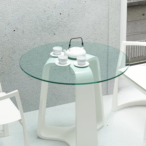 30" Inch Round Tempered Glass Table Top Clear Glass 1/4" Inch Thick Flat Polished Edge image