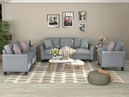 Living Room Sets Furniture Armrest Sofa Single Chair Sofa Loveseat Chair 3-Seat Sofa (ChairLoveseat Chair&3-Seat Sofa, Gray) image