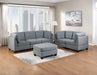 Modular Sofa Set 6pc Set Living Room Furniture Sofa Loveseat Couch Grey Linen Like Fabric 4x Corner Wedge 1x Armless Chair and 1x Ottoman image