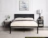 Black Metal Frame Queen Size Bed 1pc image