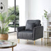 Channel Tufted Velvet Round Arm Sofa Living Room Armchair Grey image