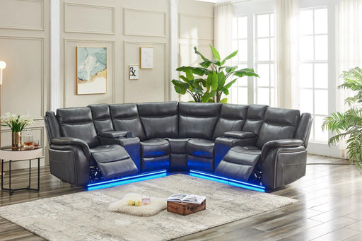 Power reclining Sectional W/LED strip GRAY M02 image