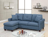 Blue Color Glossy Polyfiber Tufted Cushion Couch Sectional Sofa Chaise Living Room Furniture Reversible Sectionals Chaise image