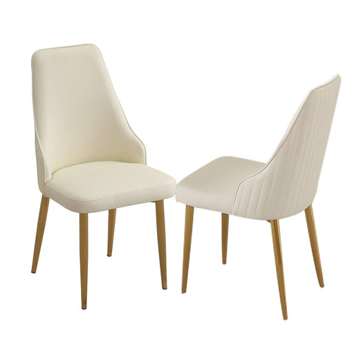 Dining Chair with PU Leather White  strong metal legs (Set of 2) image