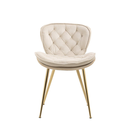 Owen CollectionModern | Contemporary Velvet Upholstered Dining Chair with Polished Gold Legs, Set of 2 image