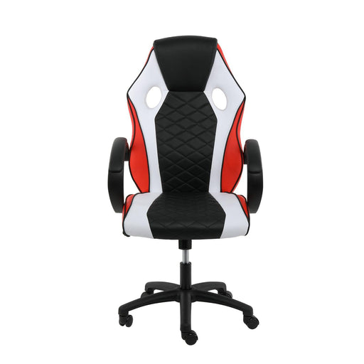 Gaming Office High Back Computer Ergonomic Adjustable Swivel Chair, Black/White/Red image