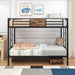 Bunk Bed Twin Over Twin Size Metal Bunk Bed with Ladder and Full-Length Guardrail, Metal Bunk Bed,Storage Space, No Box Spring Needed, Noise Free, Black image