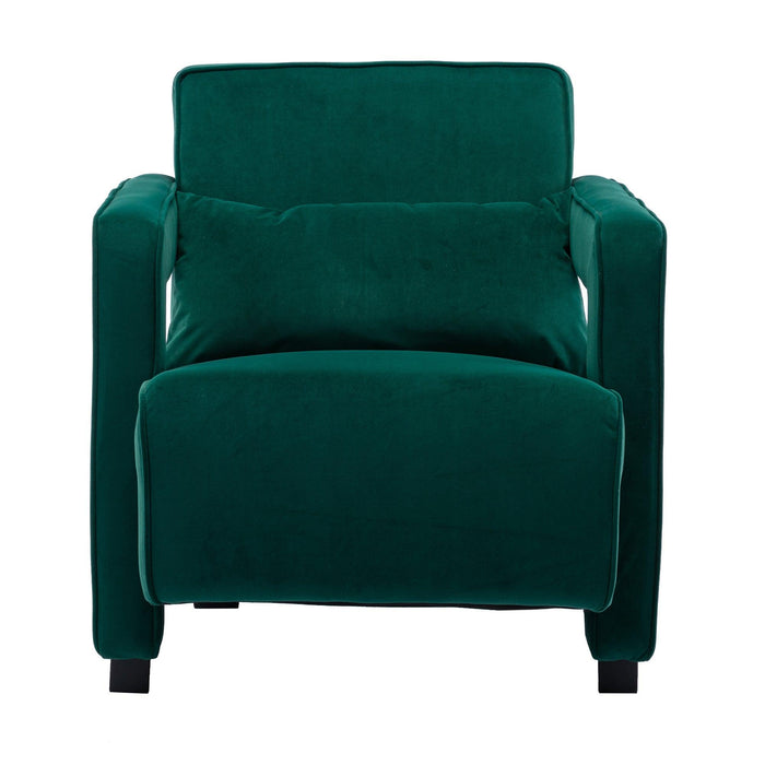 Modern  Velvet Open Back Upholstered Armchair with Pillow image