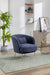 30.32"W Accent Chair Upholstered Curved Backrest Reading Chair Single Sofa Leisure Club Chair with Golden Adjustable Legs For Living Room Bedroom Dorm Room (Navy Boucle) image