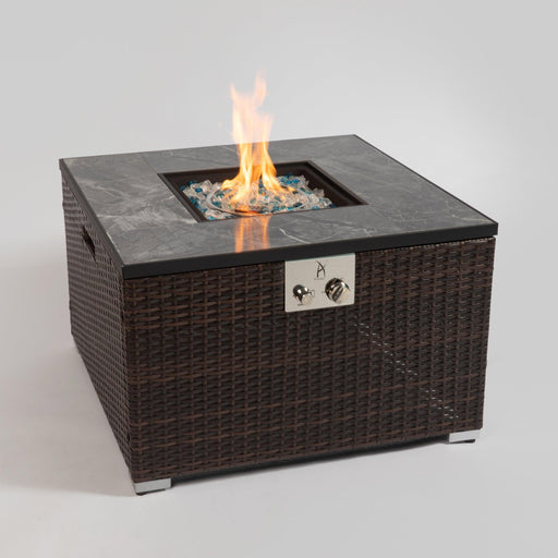 32in Square Fire Table with Ceramic Tile Tabletop 40000BTU Outdoor Fire Pit Table image