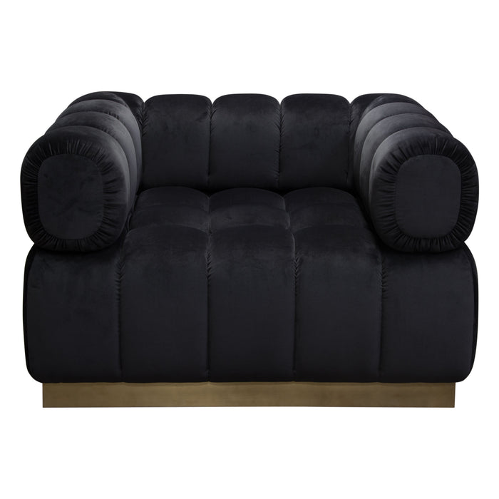 Image Low Profile Chair in Black Velvet w/ Brushed Gold Base by Diamond Sofa image