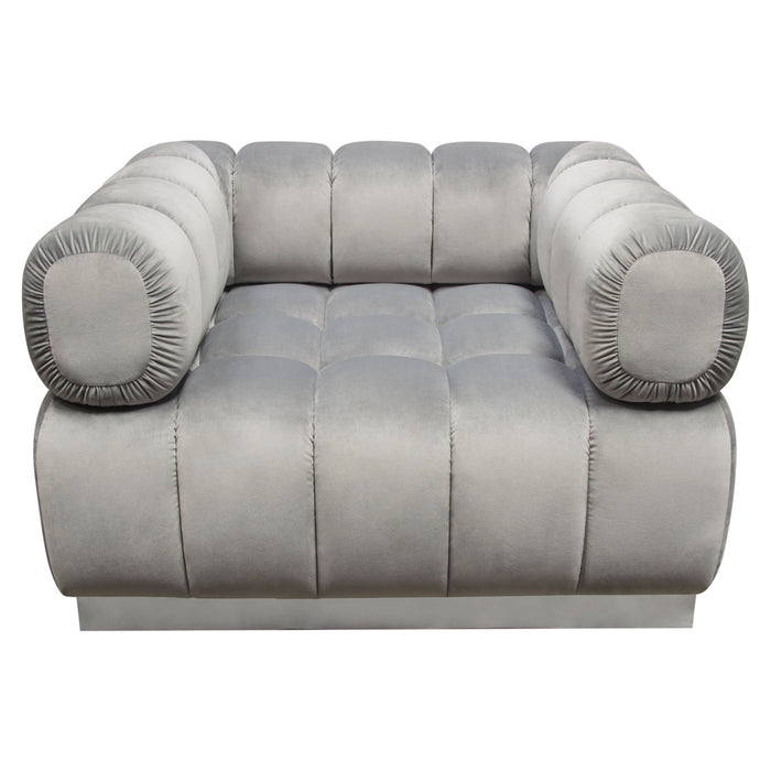 Image Low Profile Chair in Platinum Grey Velvet w/ Brushed Silver Base by Diamond Sofa image
