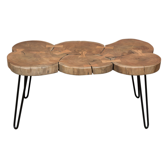 Joss Natural Acacia One of a Kind Live Edge Rectangle Cocktail Table w/ Black Hairpin Legs by Diamond Sofa image